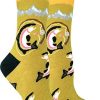 Good Luck Sock Women's Fishing for Trout Socks - Yellow, Adult Shoe Size 5-9