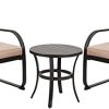 Grand Patio 3 Piece Bistro Set, Outdoor Patio Rocking Wicker Chairs with Removable