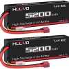 HOOVO 2S 7.4V 5200mAh 80C RC LiPo Battery Hard Case with Deans Connector for RC Buggy