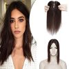 Hairro Silk Base Human Hair Topper for Women 10 Inch Short Clip in Hair Filler