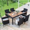Harper & Bright Designs 7 Piece Patio Furniture Dining Set- Outdoor Garden PE Rattan