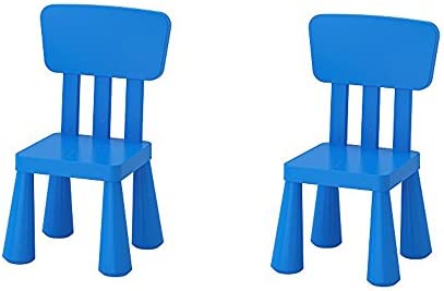 Ikea Mammut Kids Indoor/Outdoor Children's Chair, Blue Color - 2 Pack