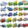 JOYIN 25 Piece Pull Back Cars and Trucks Toy Vehicles Set for Toddlers, Girls and