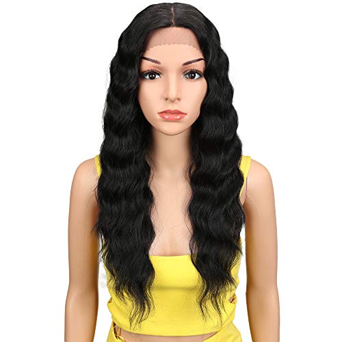 Joedir Lace Front Wigs 24" Long Wavy Synthetic Wigs For Black Women 130% Density Heat