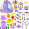 Kids Camping Tent Set Toys, MIBOTE 45pcs Pop Up Play Tent with Camping Gear Indoor