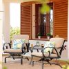 LAUSAINT HOME 3PCS Luxury Outdoor Furniture Conversation Set,Patio Rocking Chairs