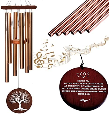 LEVNEX Hand Crafted 32" Memorial Wind Chimes with Soothing Deep Tones Sympathy Wind