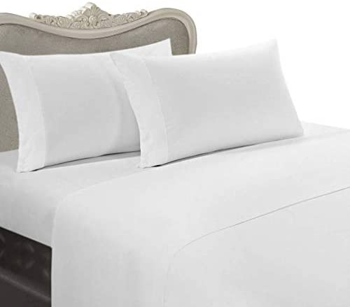 Luxurious White Solid/Plain, Queen Size, 300 Thread Count Ultra Soft Single-Ply 100%