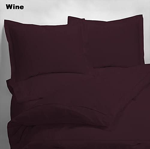 Luxury 600 Thread Counts 7pc Bed in A Bag Olympic Queen Size Wine Solid 100% Egyptian