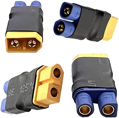 MKYCAI 2Pair No Wires XT60 to EC3 Plug Female Male Adapter Connector Compatible with