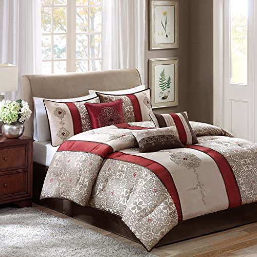 Madison Park Comforter Faux Silk-Traditional Luxurious Jacquard Design All Season