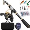 Magreel Telescopic Fishing Rod and Reel Combo Set with Fishing Line, Fishing Lures