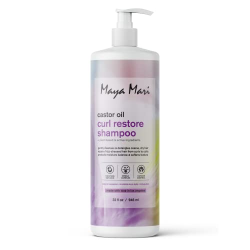 Maya Mari Castor Oil Curl Restore Shampoo - Sulfate Free Damage Repair & Moisture