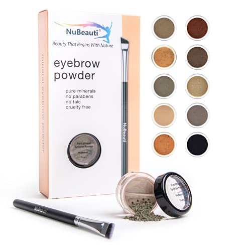 Mineral Eyebrow Powder by NuBeauti - Natural Brow Makeup Kit with Angled Contour