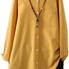 Minibee Women's Cotton Linen Shirt Casual Button Down Shirts Jacket Long Sleeve