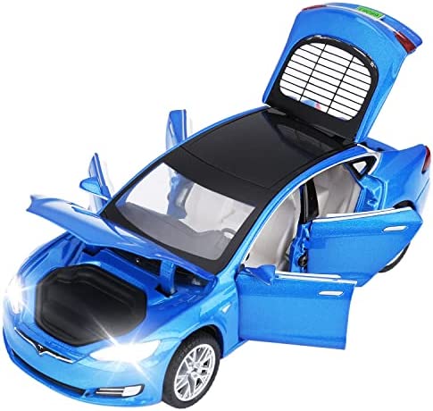 Model S Toy Car Alloy Model Cars Pull Back Toy Cars for 4 + Years Old (Blue)