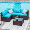 NATURAL EXPRESSIONS 5 Piece Wicker Patio Furniture Set Rattan Outdoor Sectional
