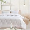 Nanko Queen Comforter Set 3 PCs, White All Season Reversible Down Alternative Quilted
