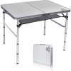 Nice C Folding Card Table Adjustable Height, Portable Camping Table Lightweight