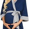 Nightgowns Robe Nursing Maternity Delivery Gown Breastfeeding Maternity Dress