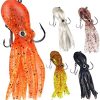 Octopus Swimbait Soft Fishing Lure with Skirt Tail, Lingcod Rockfish Jigs for