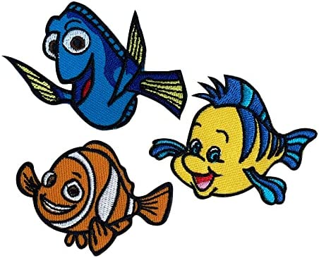 Octory 3 PCS Finding Nemo Iron On Patches for Clothing Saw On/Iron On Embroidered
