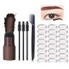 One Step Brow Stamp Shaping Kit - Eyebrow Stamp Stencil Kit with 24 Reusable Eyebrow
