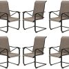 Outdoor Patio C Spring Motion Chairs, High Back Steel Textilene Dining Chair Set, Set
