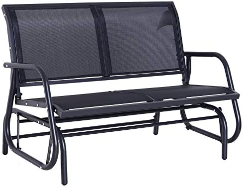 Outsunny 2-Person Outdoor Glider Bench Patio Double Swing Rocking Chair Loveseat