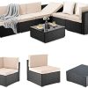 PAMAPIC 7 Pieces Outdoor Sectional Furniture，Wicker Patio sectional Furniture