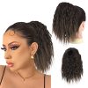 PEACOCO Short Corn Wave Ponytail, Drawstring Ponytail Extension for Black Women Clip