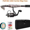 PLUSINNO Fishing Rod and Reel Combos Carbon Fiber Telescopic Fishing Pole with Reel
