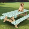 Picnic Table Cover with Bench Covers 3 Piece Set Patio Vinyl Elastic Fitted