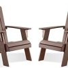 Psilvam Adirondack Chair, Oversized Poly Lumber Fire Pit Chair with Cup Holder,
