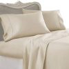 Queen Size, Beige Solid, Luxurious Wrinkle-Free Egyptian-Cotton-Blend Eight (8) Piece
