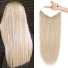 REECHO Invisible Wire Hair Extensions with Transparent Headband Adjustable Size