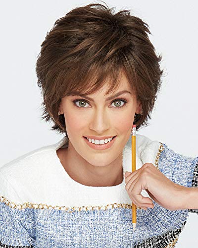 Raquel Welch Voltage Elite Short Layered Hand Knotted Wig, R11s+ Glazed Mocha by