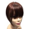 Red Brown Human Hair Toppers Small Clip In Toupees With 3D Air Bangs Hair For Women