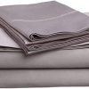 Rolux linen Queen Sleeper Sofa Bed Sheet Set Easy to fit - Silver Grey Solid 100%