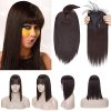 S-noilite Hair Topper with Bangs Silk Base Topper 11 Inch 75g Straight Synthetic Hair