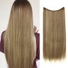 SARLA Short Invisible Wire Hair Extensions Straight Ash Medium Brown With Ash Blonde