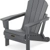 SERWALL Adirondack Chair for Patio Garden Outdoors Fire Pit- (Folding Gray)