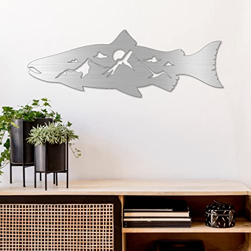 Salmon Fish Design Alternative - Metal Wall Art Home Décor Living Room Office Dining
