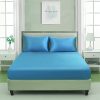 Silk Satin Fitted Sheet Twin Fitted Sheet Turquoise Blue 17'' Deep Wrinkle Free 39 x