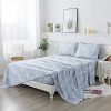 Softta Vintage King Size Baroque 4Pcs Blue Paisley Pattern Deep Pocket Bed Sheets