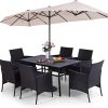 Sophia & William 7 Pieces Patio Dining Furniture with 13 Ft Double-Sided Twin