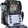 Sougayilang Fishing Tackle Backpack Waterproof Tackle Bag Storage with 4 Trays Tackle
