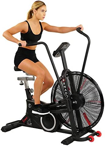Sunny Health & Fitness Air Bike, Fan Exercise Bike with Unlimited Resistance and