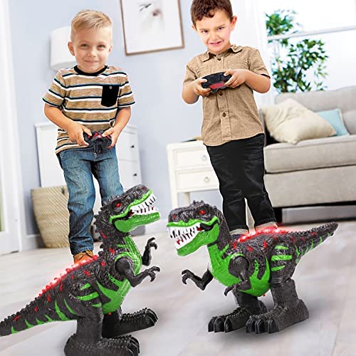 TEMI 8 Channels 2.4G Remote Control Dinosaur Toys for Kids 3-5, Boys Girls 4-7 Years,