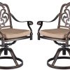 TITIMO 2 Piece Outdoor Bistro Dining Chair Set Cast Aluminum Dining Chairs for Patio